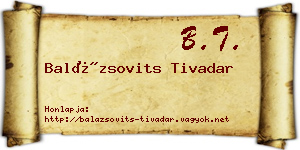 Balázsovits Tivadar névjegykártya