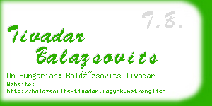 tivadar balazsovits business card